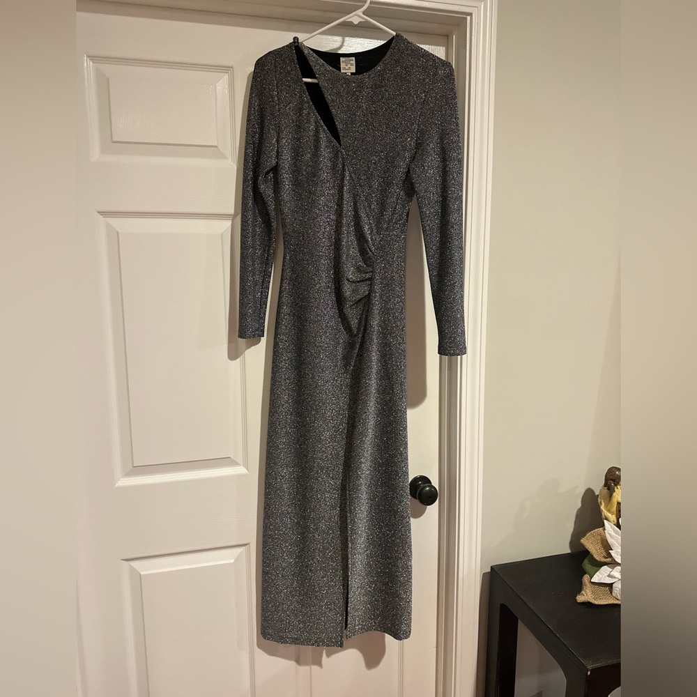 Chic Long Sleeve Gray Dress